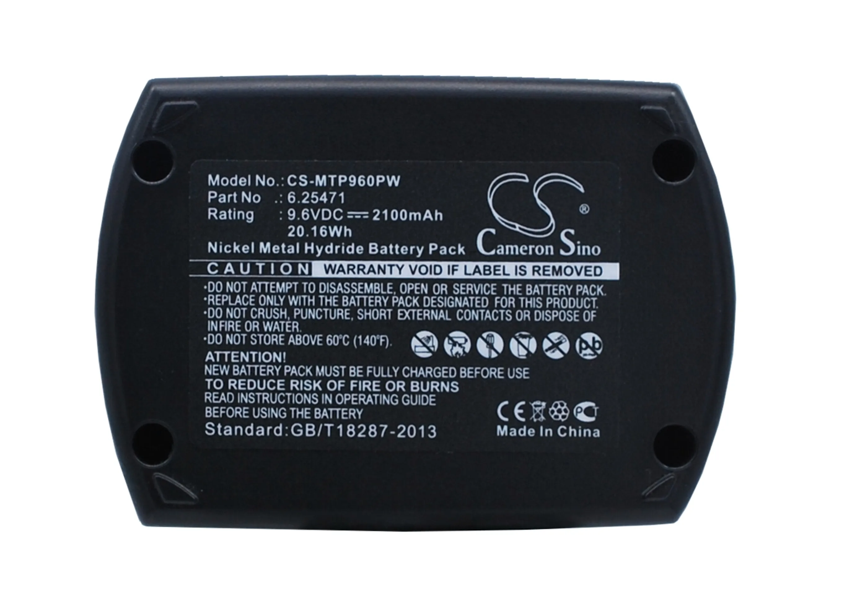 CS Replacement Battery for Metabo BS 9.6,BS9.6,BSP9.6,BSZ9.6,BSZ9.6 Air cooled,BSZ9.6IM Plus,BZ9 PN:6.25471 2100mAh / 20.16Wh