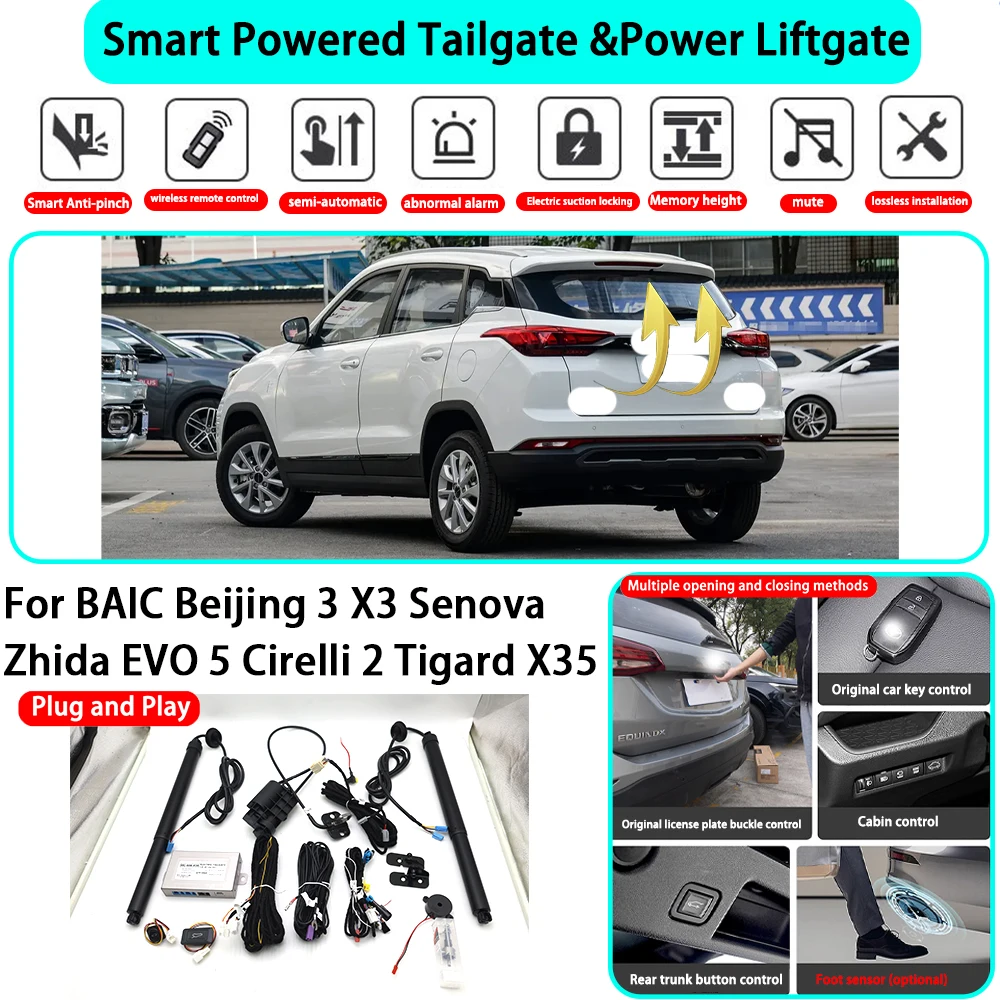for BAIC Beijing 3 X3 Senova Zhida EVO 5 Cirelli 2 Tigard X35 OEM Automatic Powered Tailgate Electric Power Tailgate Lift Kit