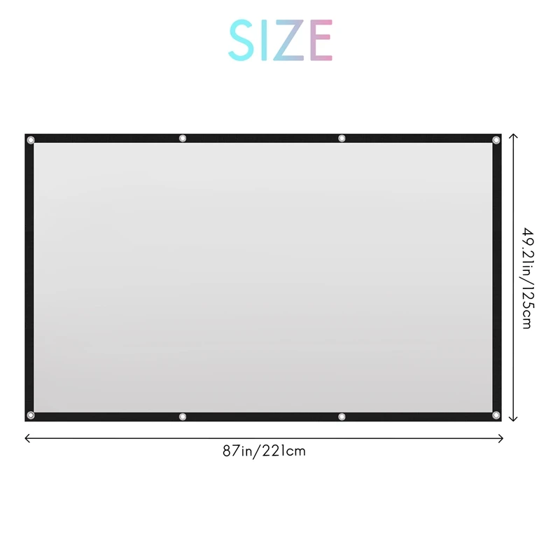 Projector Screen For Home Theater HD White Foldable Anti-Crease