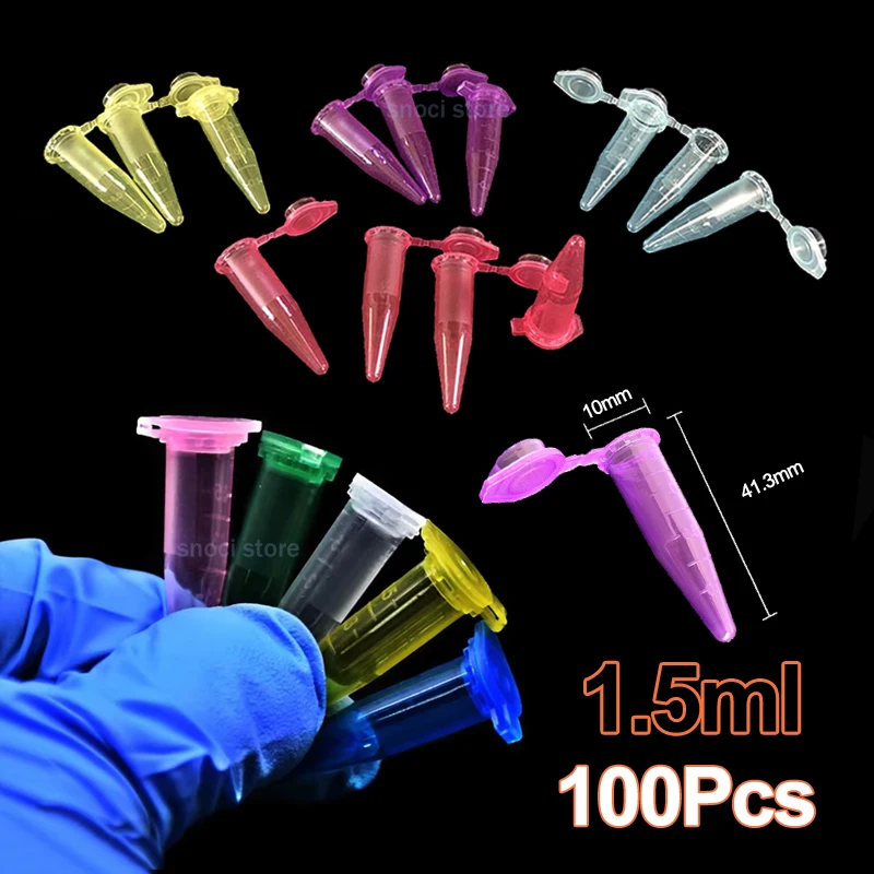 1.5ml Centrifuge Tubes Lab Mini PP Plastic Test Tubes Vial Snap Cap Colorful 1500Ul EP Tube Graduated Micro Centrifuge Tube