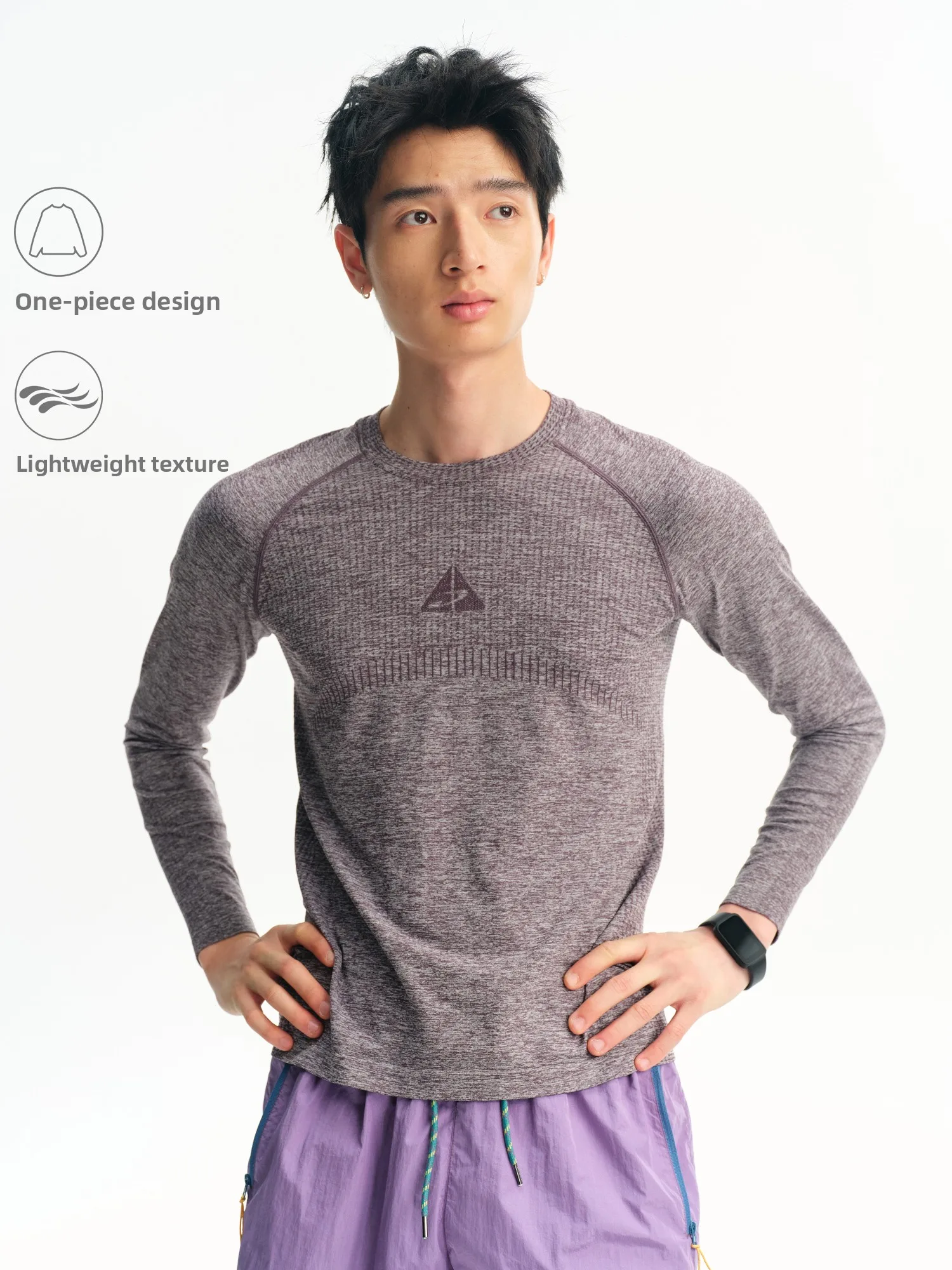 NewJNXS Seamless Knitted Long Sleeve Fitness T-Shirt Youth Fashion Polyester Nylon Fabric round Neck Basic Fit Summer Top