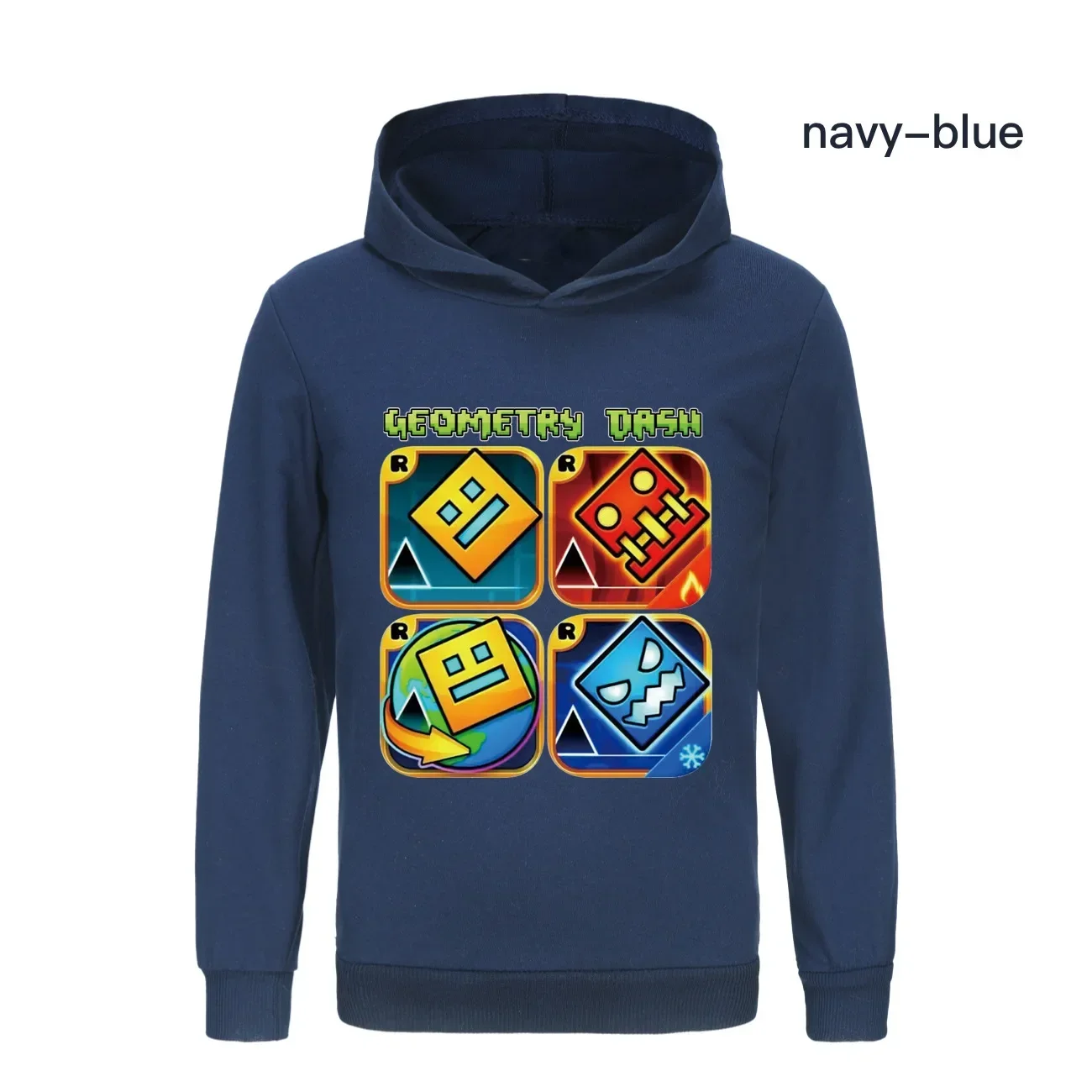 New Game Geometry Dash Clothes Kids Cartoon Hooded Sweatshirts Baby Boys Hoodies Toddler Girls Outerwear Children Fashion Coats