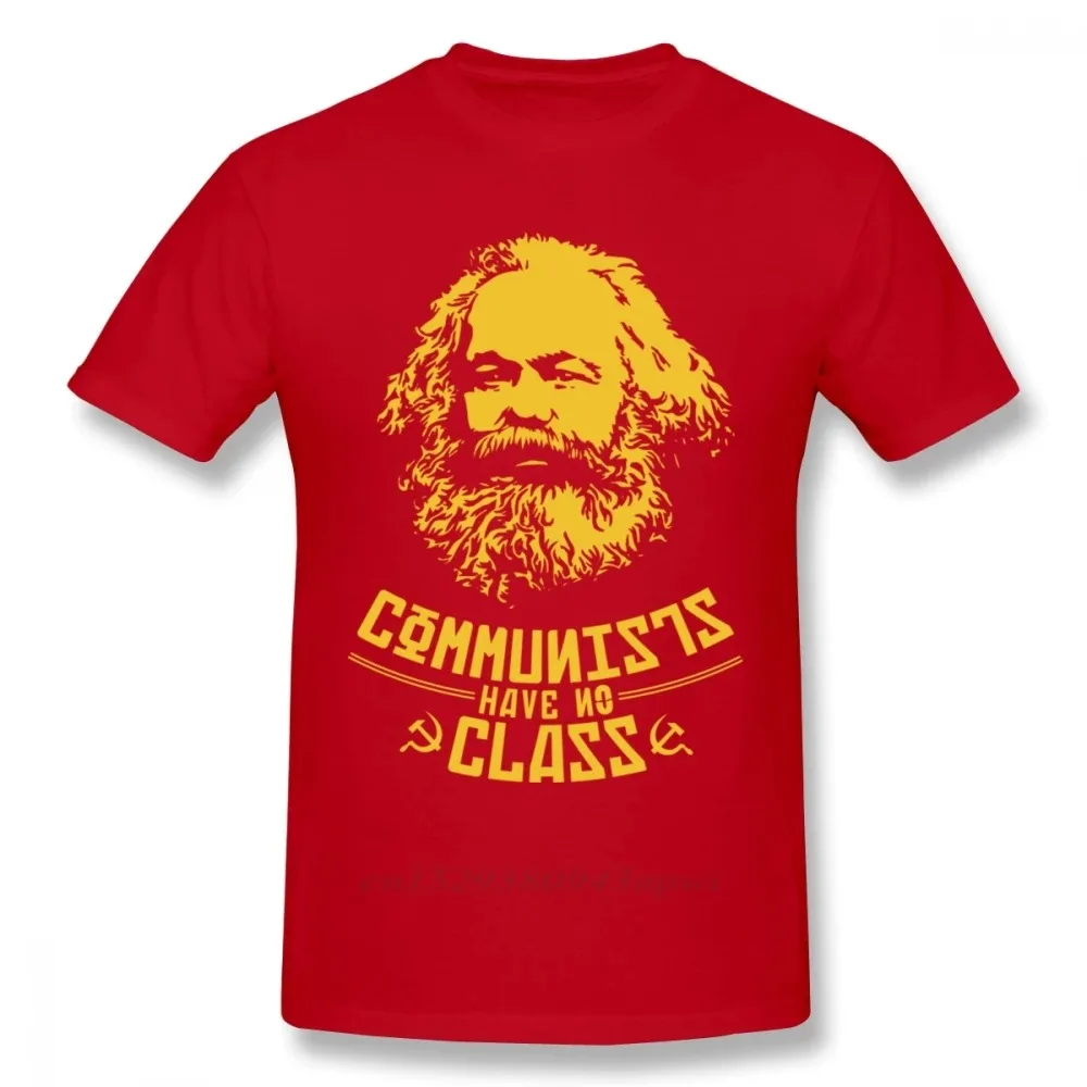 Karl Marx Communists Have No Class T Shirt for Man Unique Design Communism CCCP Marxism T Shirt Guys Punk Designer Streetwear