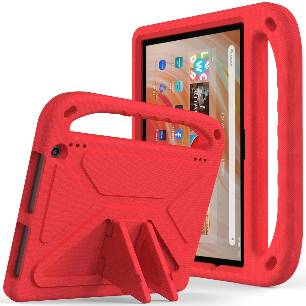 Kinder sicherer fall für amazon fire hd8 plus 7 für amazon kindle fire hd8 kinder stoßfest eva stand case mit hand halter