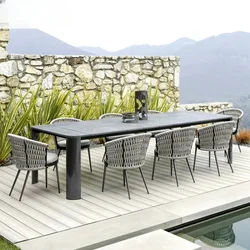 luxurious aluminium woven garden patio table and chairs outdoor furniture diner dining set garden sets