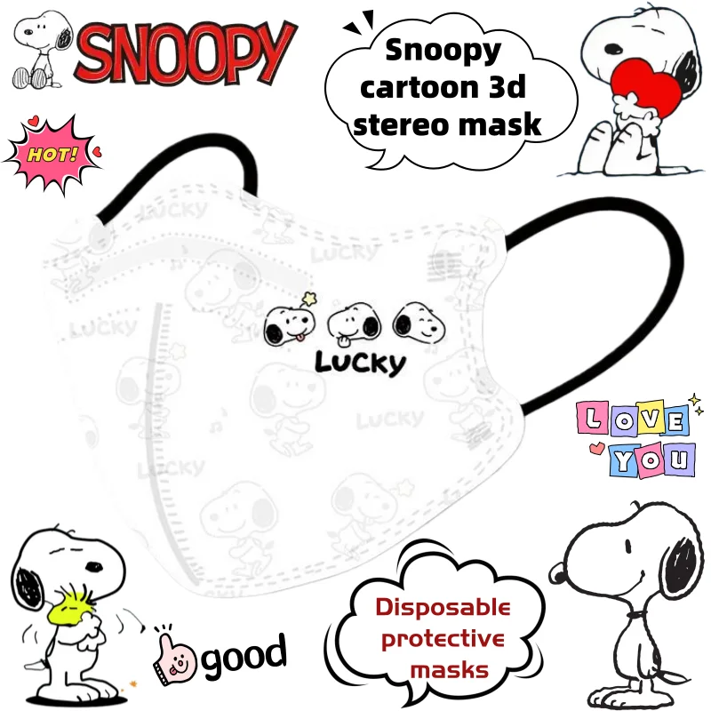 Snoopy Kreative Cartoon 3D-Stereomaske Geschenk Anime-Zubehör Hochwertige Einweg-Schutzmaske Großhandel