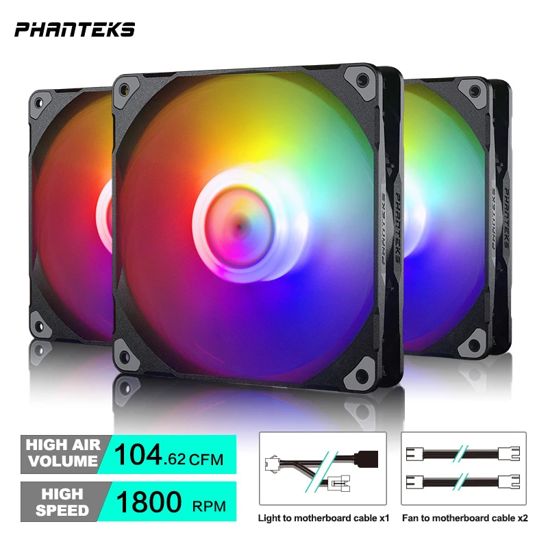 

Phanteks M25 140 Case Fan Desktop Cooling Fans FDB Hydraulic Bearing 4pin PWM Temperature Control 2000rpm Air Volume Type