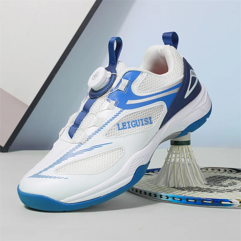 

Badminton Shoes Professional Training Sports Shoes for Men and Women New Mesh Breathable Knob Telescopic Shoelaces Rubber Non-Slip