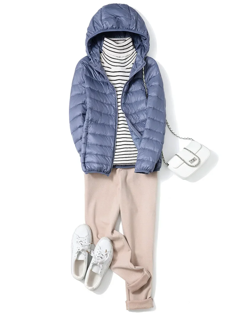 15가지 색상 여성 초경량 푸퍼 재킷 2025 신상 한국 패션 후드 숏 여성 방풍 통기성 다운 코트