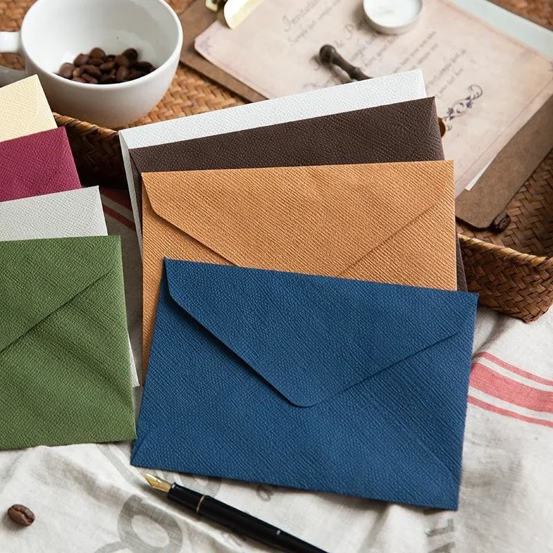 New 10pcs/lot Retro Hemp Texture Western Envelopes for Wedding Party Invitation Greeting Cards Gift Envelopes Customized