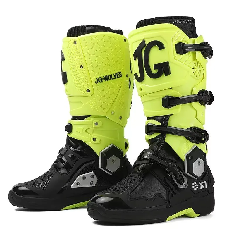 Motorcycle Boot Men Women Riding Mid-Calf Ankle Protective Shoes Motorbike Equipment Racing Rally Long Botas Motorcycle Boots