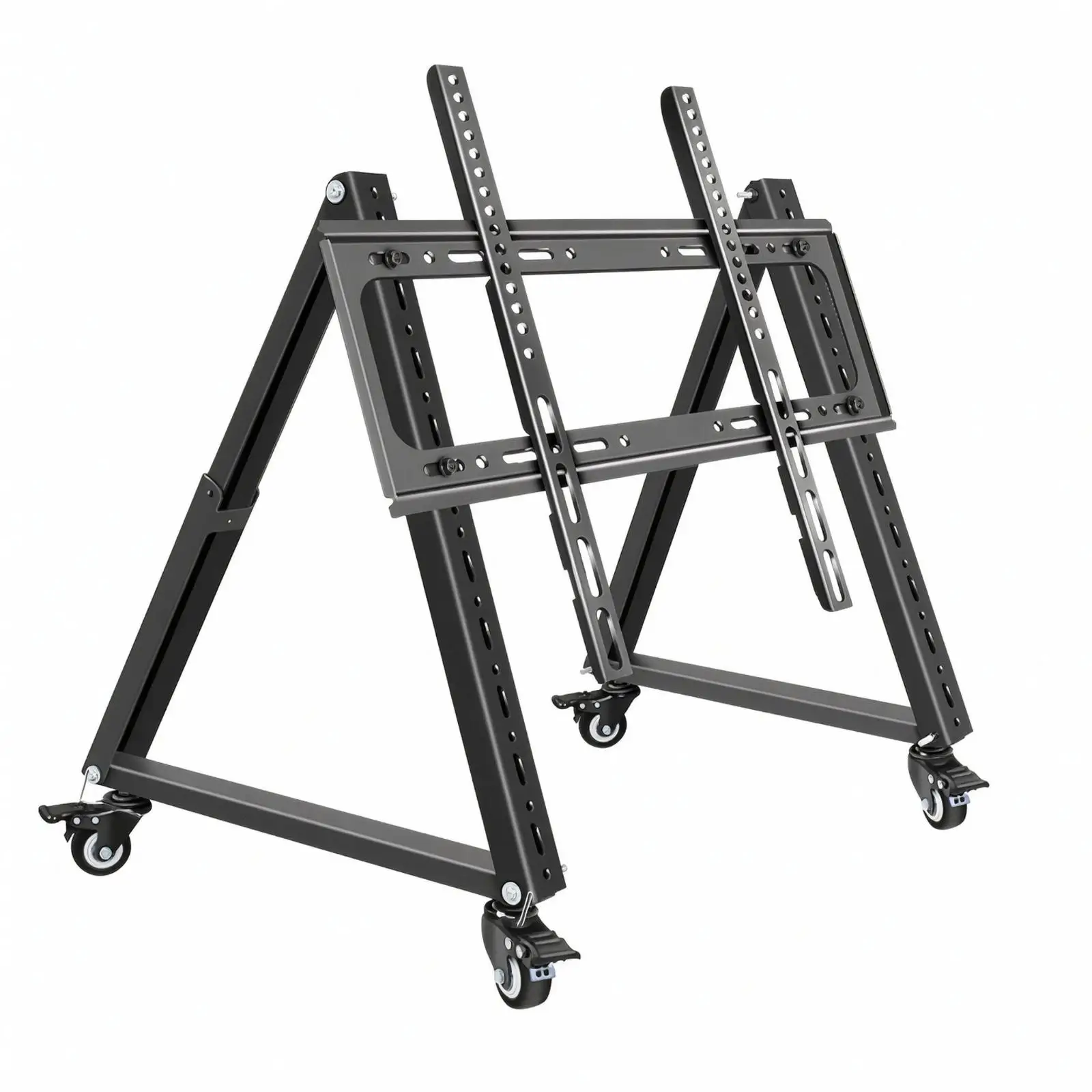 Heavy Duty Mobile TV Stand Adjustable Tilt Rolling Cart for 85 Inch Screen Display