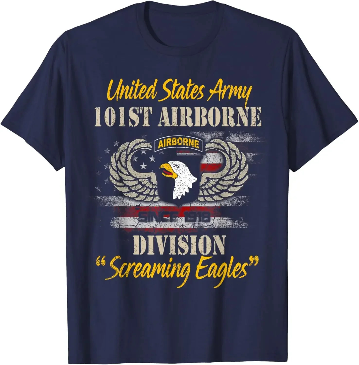 US Army 101st Airborne Division Veteran T-Shirt 100% Cotton O-Neck Summer Short Sleeve Casual Mens T-shirt Size S-3XL