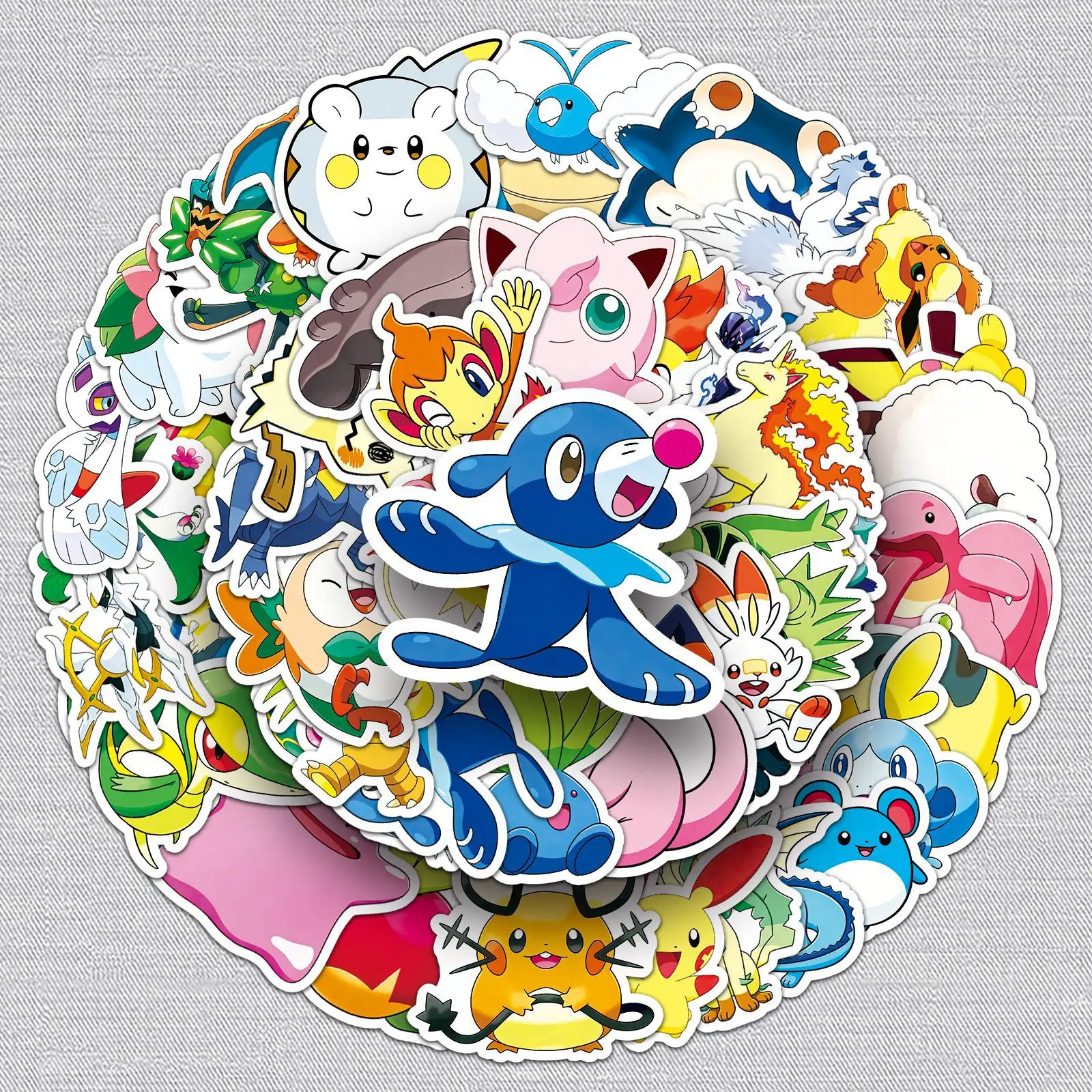 50 Pok é mon stickers, pet Pok é mon games, magical hot selling Japanese anime waterproof decorative stickers