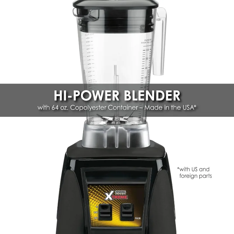 Waring Commercial MX1000XTX 3.5 HP Blender with Paddle Switches, Pulse Feature and a 64 oz. BPA Free Copolyester Container, 120V