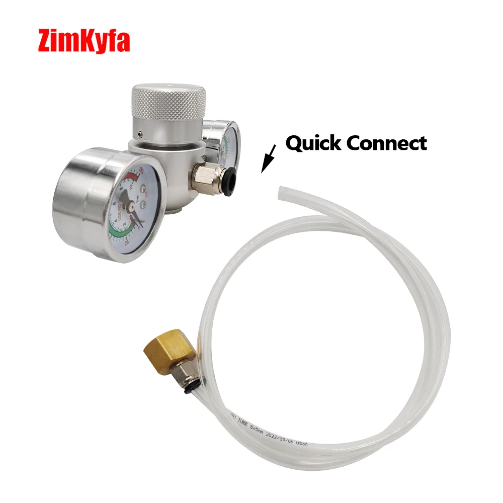 Pressure Regulator For Nitrous N2O Whipped Cream Charger Cylinder 580g 615g 640g 1100g Cream Jar,8mm OD Hose Line 10Bar