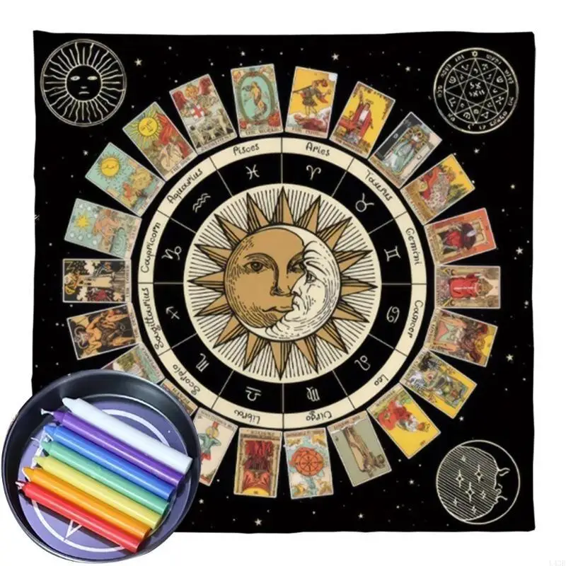 Square Pendulum Divinations Mat Altar Tablecloth Board Game Card Pad Table Cloth Metaphysical Board Game Mat