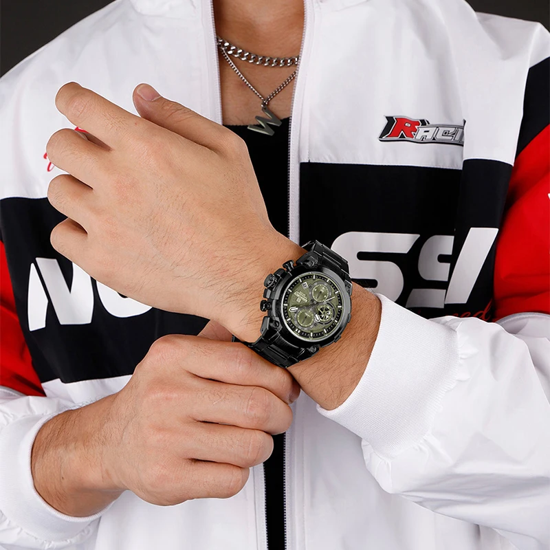 

NAVIFORCE Brand Design Men's Quartz Watches Luminous Calendar Military Sports Clock Stainless Steel Waterproof Men Reloj Hombre