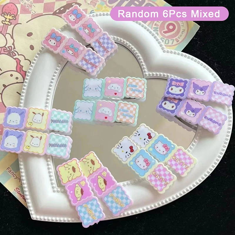 

6 шт. аниме Sanrio аксессуары для волос Kawaii Hello Kitty почтовые коричные Мультяшные украшения для девочек детские заколки для волос подарок