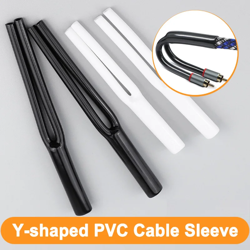 2-100PCS Speaker WireY-shaped Sleeve White Black 7/9/10/12/15.5mm Non-shrinkable PVC Insulated For Car Amplifier Audio Wire Boot