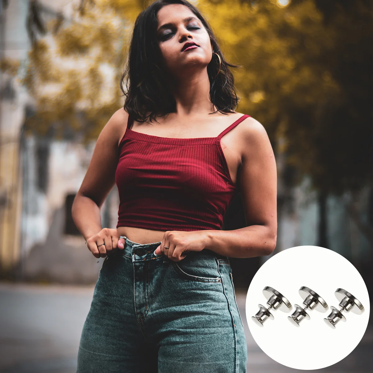 

20Pcs Metal Buttons Alloy Durable Round Buckle for Jeans Jacket Coat DIY Accessories Fashion Non-Rust Clothing Fastener