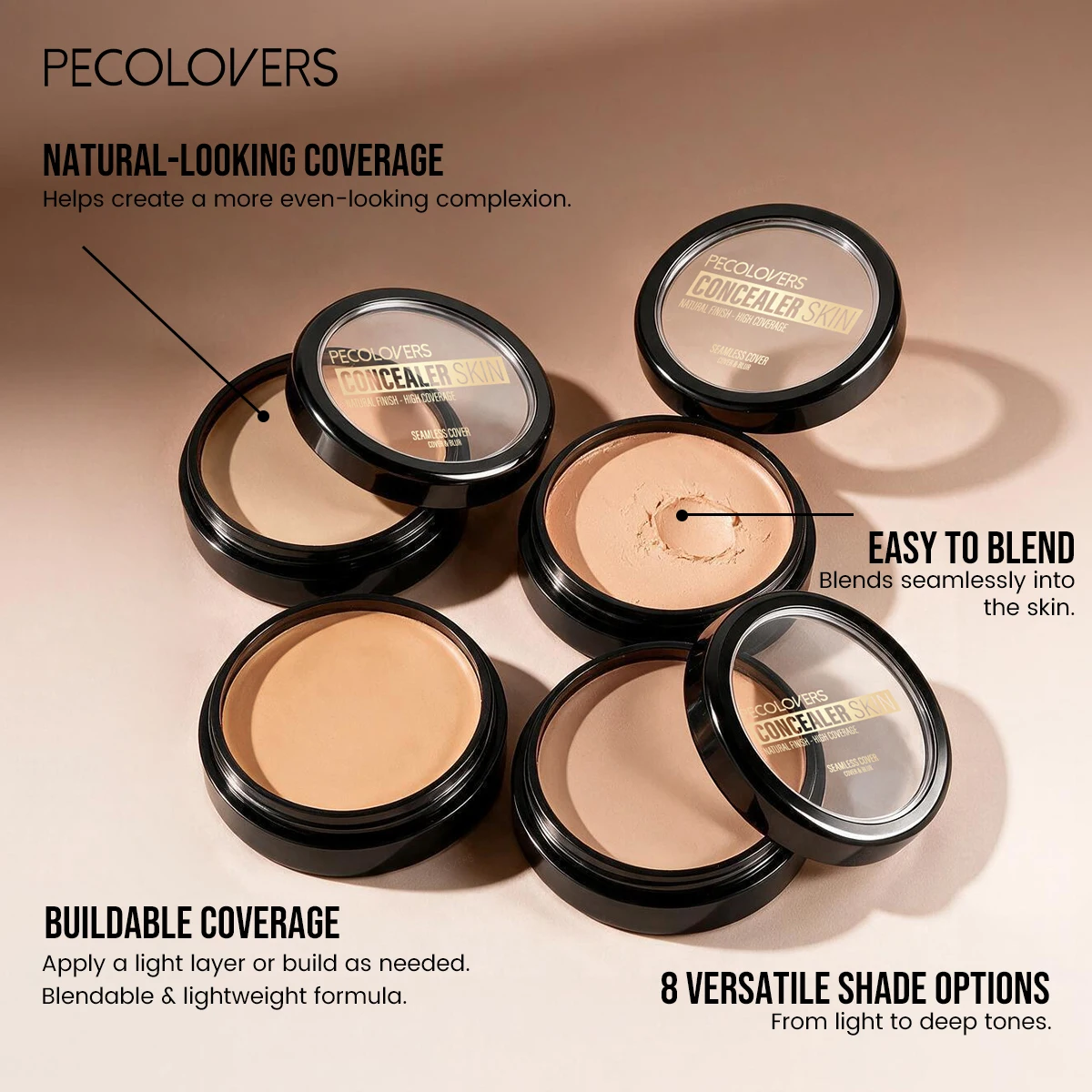 1PC Concealer‑ Waterproof, Long‑lasting Coverage for Dark Circles, Redness, Freckles and Tattoos, Perfect for Daily Makeup