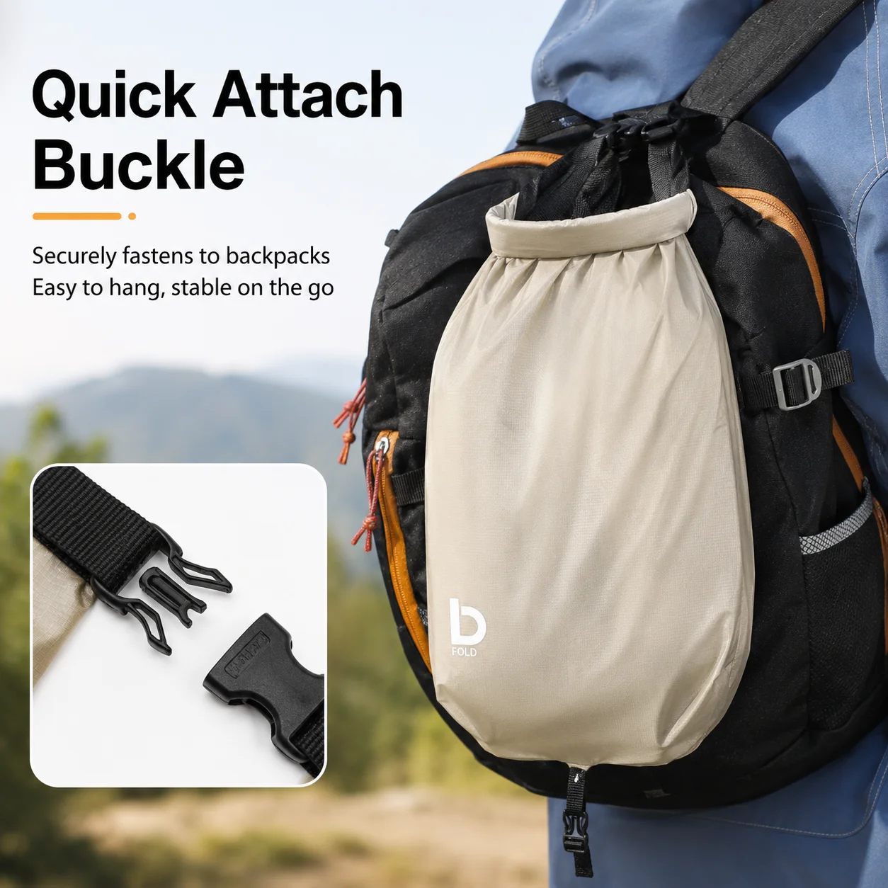 Nylon-Hängeschuhtasche, tragbarer, leichter Rucksack, externe Schuhaufbewahrungstasche, faltbar, für Reisen, Fitness, Wandern, Outdoor – Detail 3