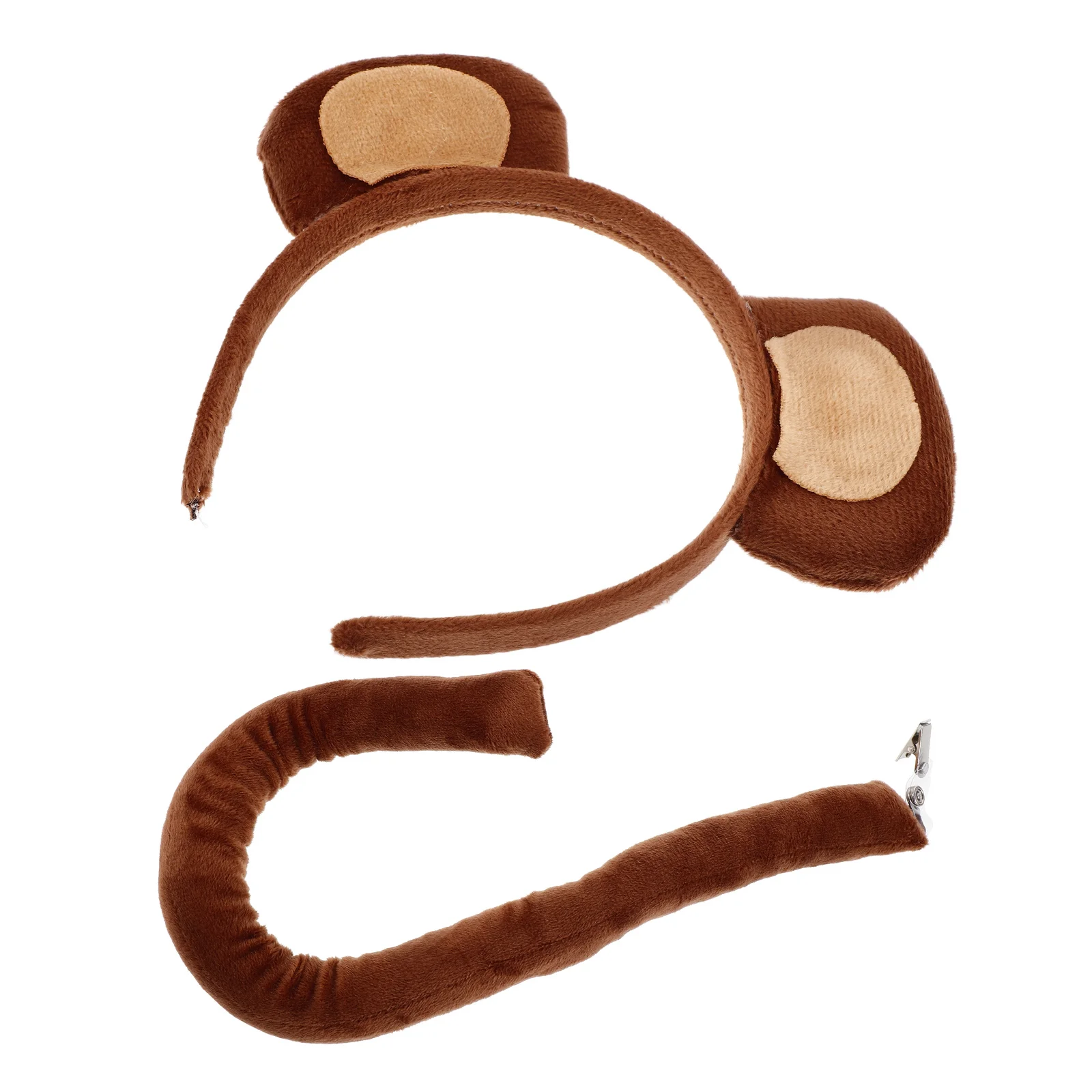 

1 set 1 Set Monkey Costume Headband Tail Set Jungle Party Cosplay Accessories Halloween Fancy Dress Animal Costume Props Cloth
