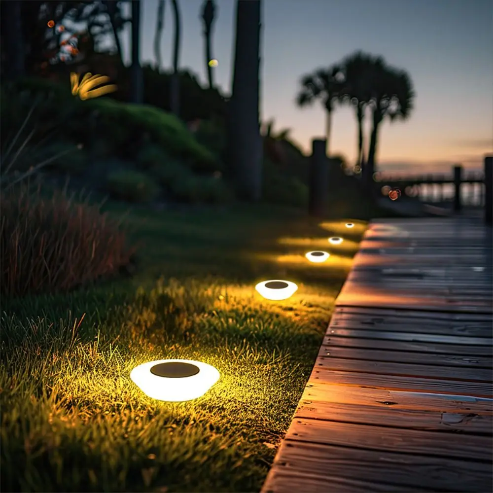 

Solar Powered Solar Disk Lights Warm /White Light Waterproof Solar Underground Light Circular LED Buried Spotlight Lawn