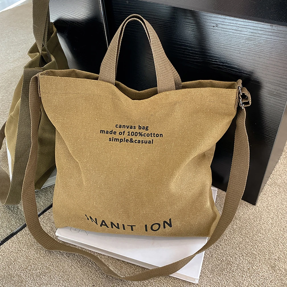 

Solid Color With letter pattern Canvas Bag Tote Bag Women, Tote Bag Purse, Casual Crossbody Bag, Hand Bag Shoulder Bag