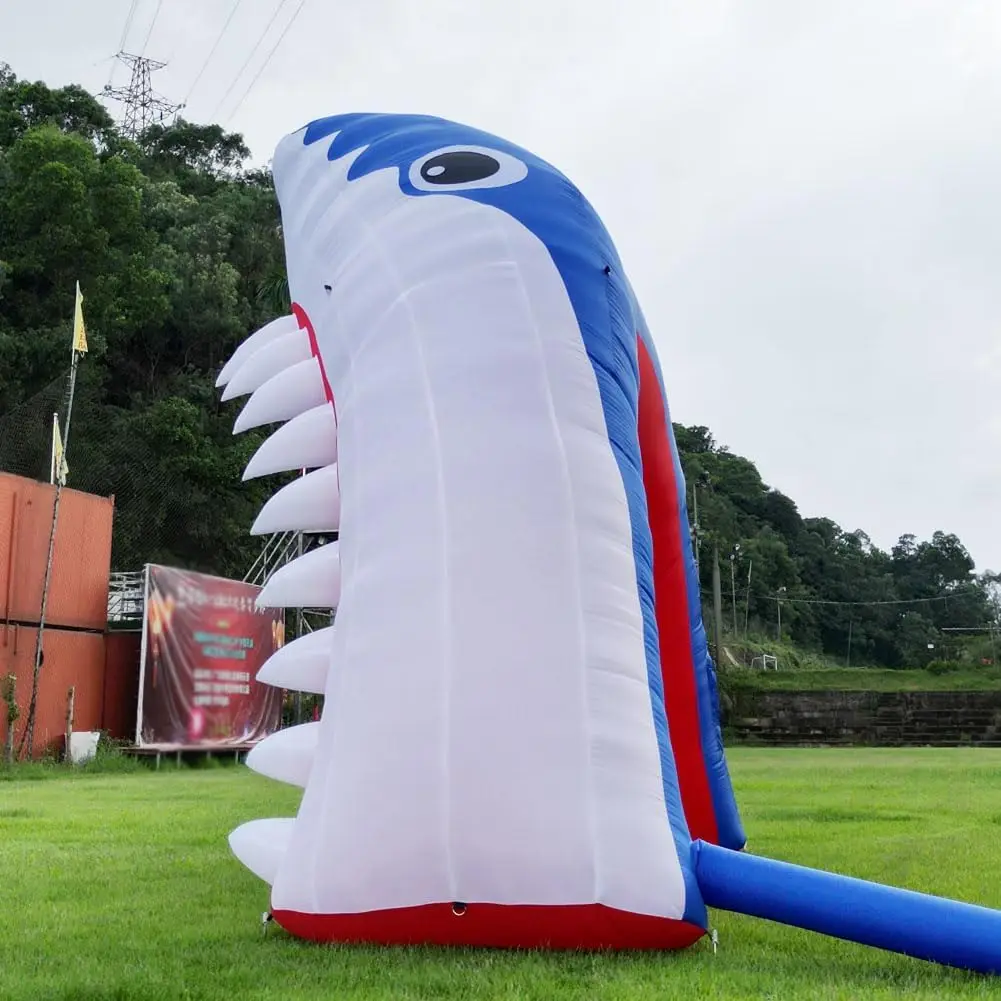 Arco inflável da boca do tubarão com ventilador para o evento do estágio, decoração do tema do oceano, festa de aniversário, 13ft