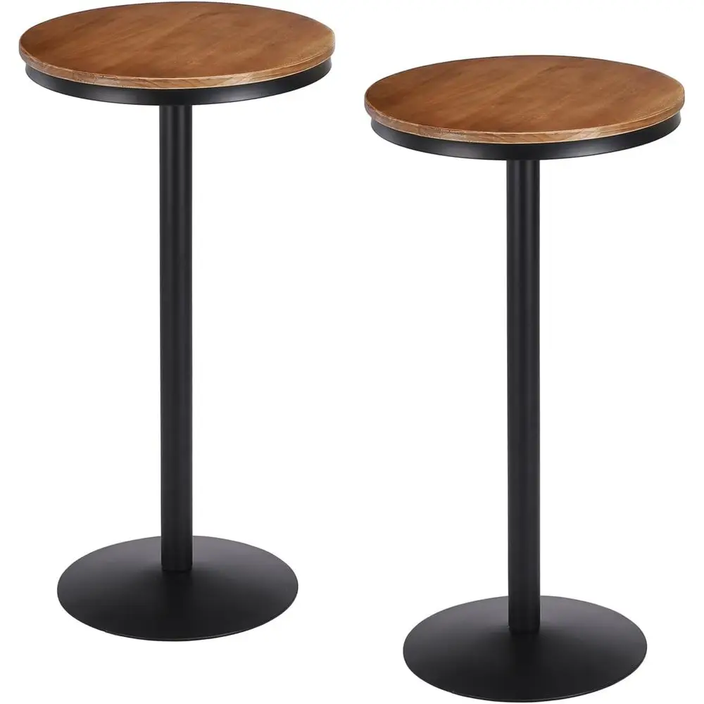 

Высокий круглый деревянный барный стол (42 дюйма) с металлическим основанием, в индустриальном стиле рустик, для дома, паба или кухни