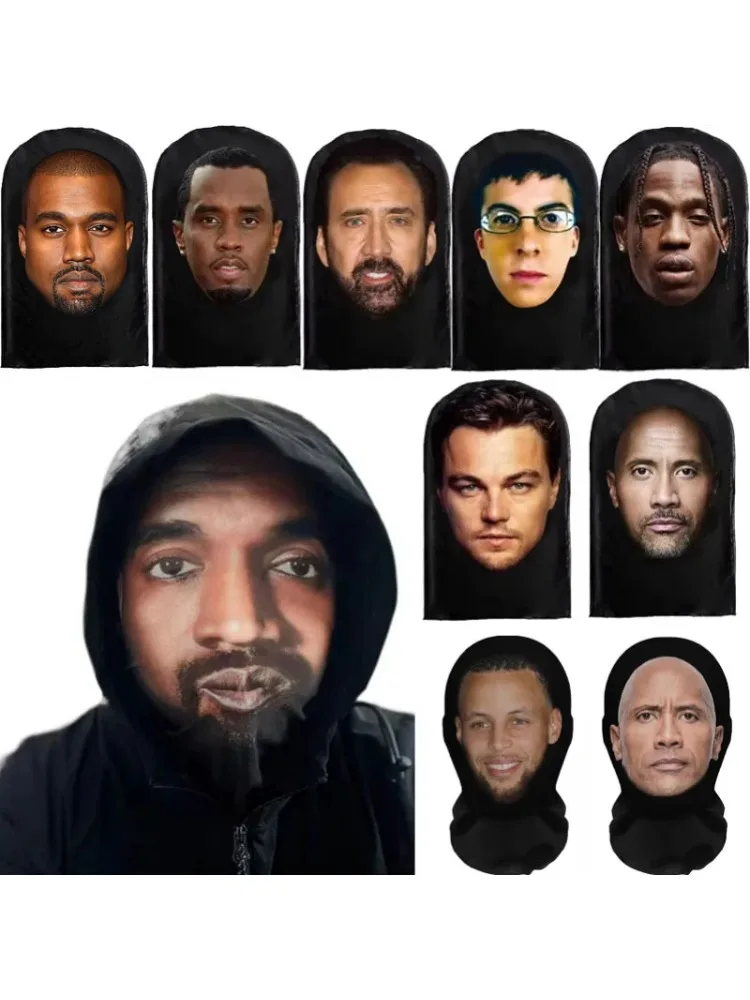 Masque visuel complet en maille élastique imprimé en 3D, Simulation de capuche Kanye Kobe, couvre-chef, fournitures de fête d'halloween, accessoires de Cosplay