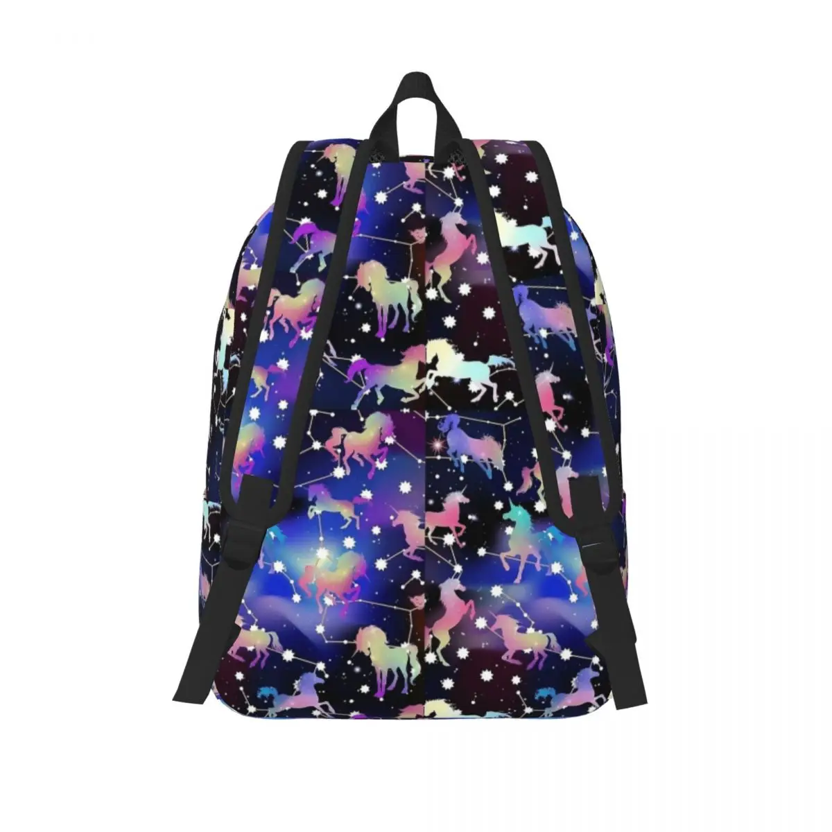 Mochila con patrón de unicornio y galaxia para niño y niña, morral escolar con diseño de amor, bonito, de lona, para guardería y primaria