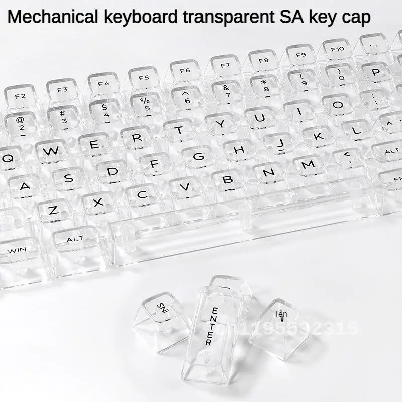 Fully Transparent Crystal Keycap DIY Customized Mechanical Keyboard Universal Keycap 132 Key Complete Set Of Transparent Keycaps