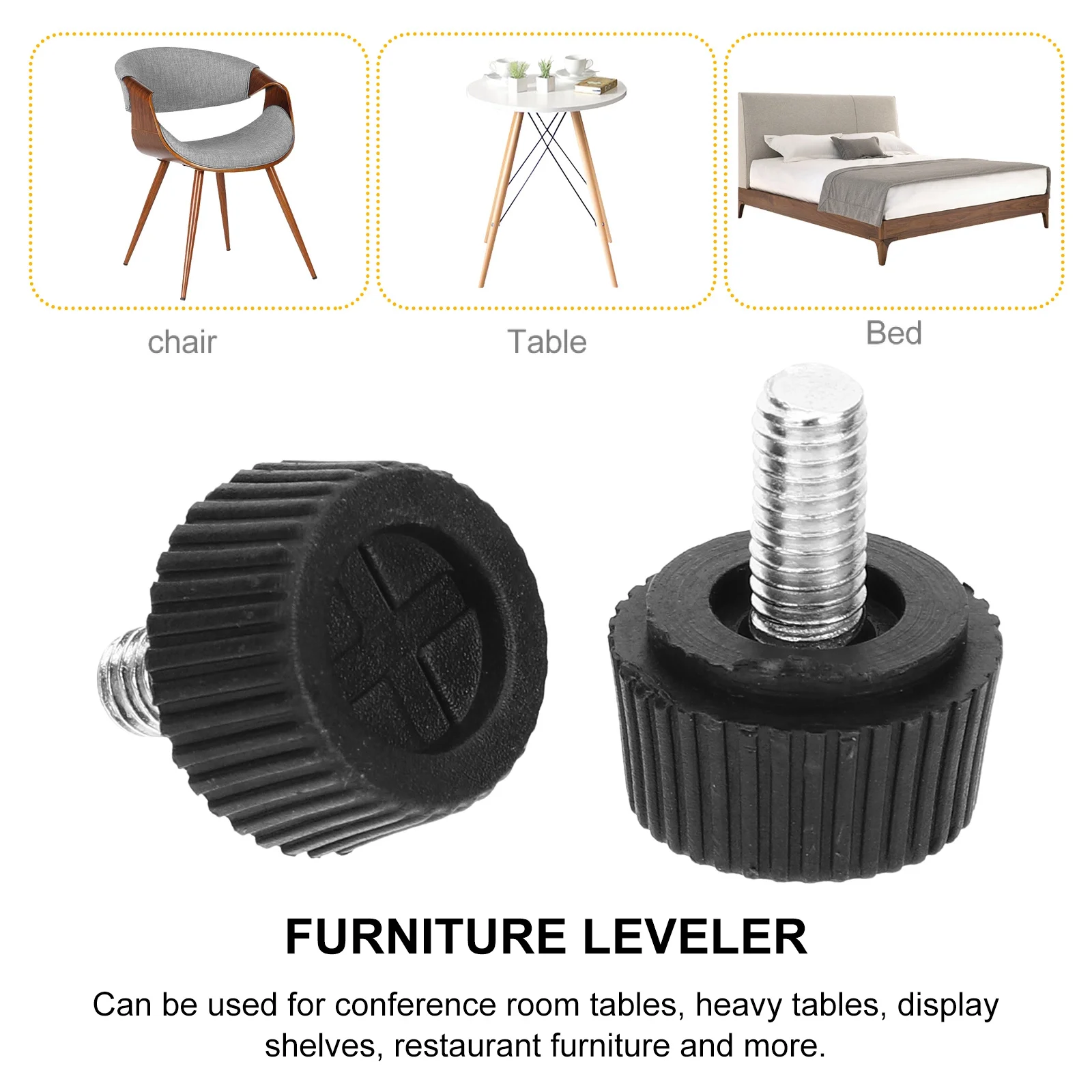 

20Pcs Adjustable Furniture Levelers Silicone Base Leveling Feet for Table Cabinet Workbench Heavy Duty Floor Protection