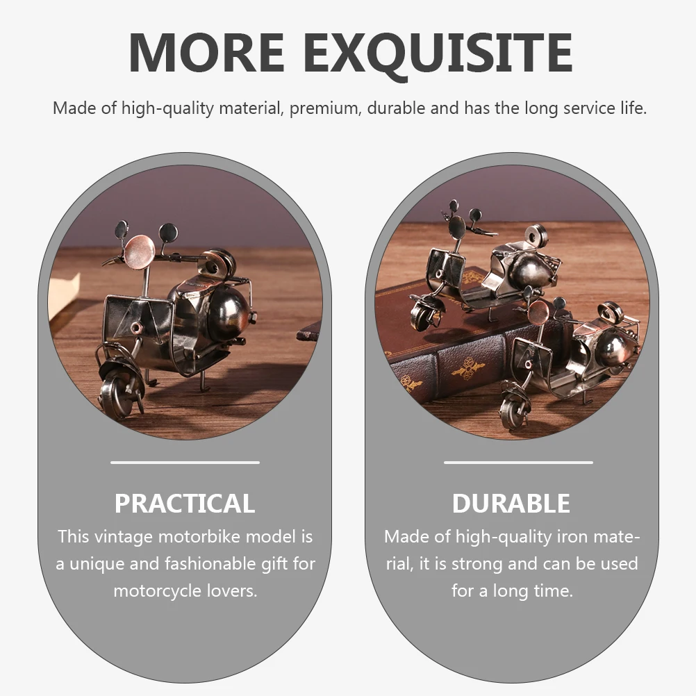 

Vintage Iron Motorcycle Decoration Strong Handicraft for Home Bar Shop Decor Unique Gift Idea Iron Motorcycle Model