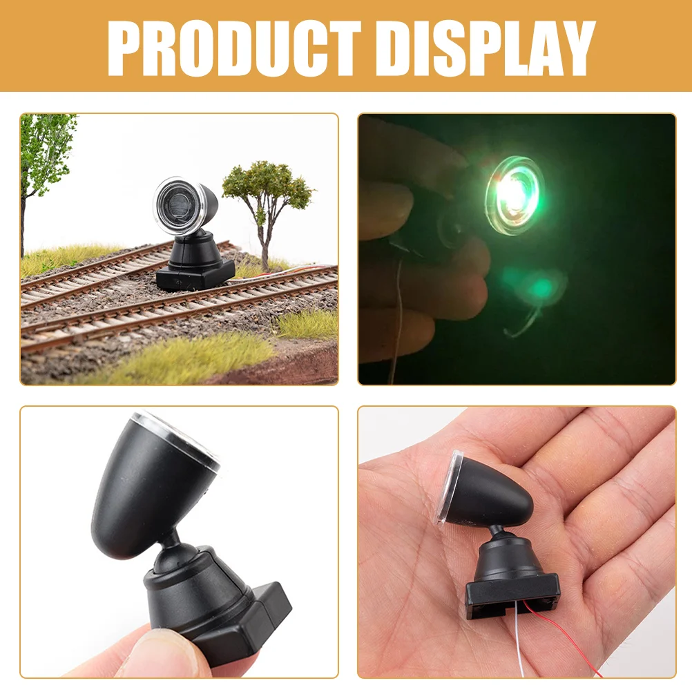 Lámpara modelo de semáforo, luces en miniatura, tren de juguete, casa de muñecas, foco LED inalámbrico, suministro de señal simulada, 4 Uds.