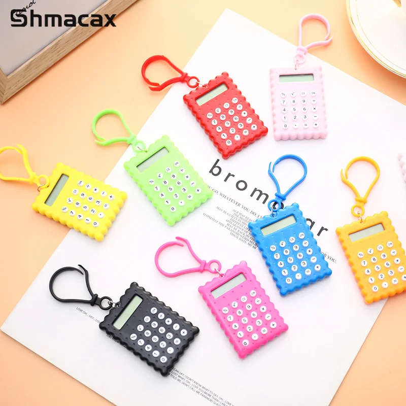 Student Mini Electronic Calculator Biscuit Shape School Office Mini Calculator