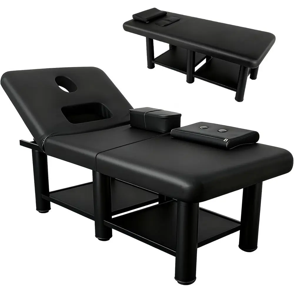 

Водонепроницаемый кожаный массажный стол 75 x 31,5, емкость 1150 фунтов, утолщенная подушка, съемный подголовник для домашней терапии