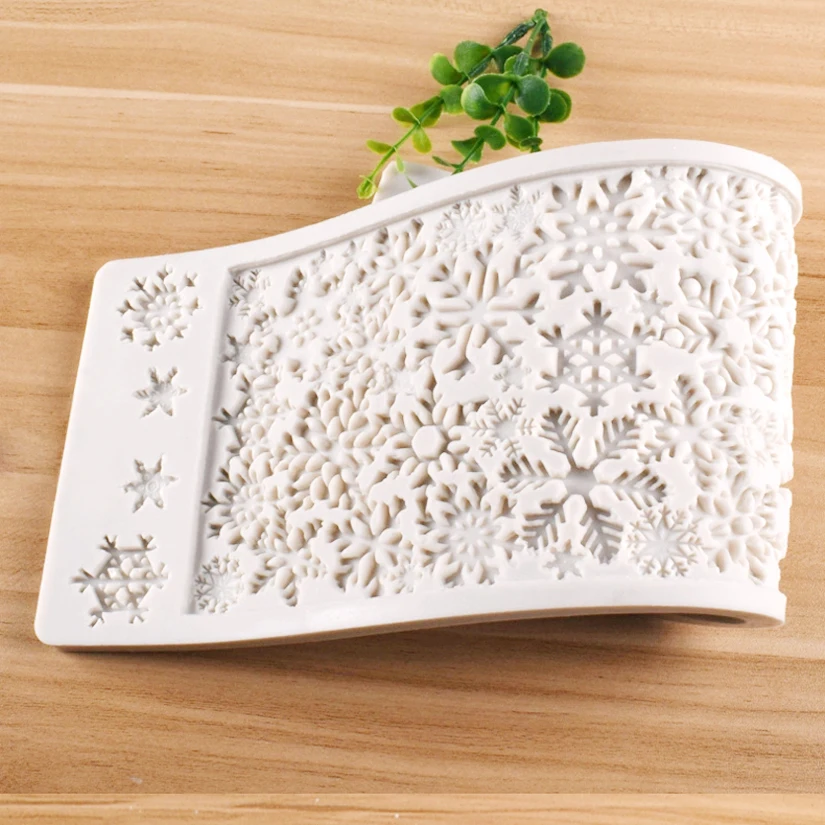 Christmas Snowflakes Silicone Mold Fondant Cake Chocolate Candy Jello Silicone Decorating Tools