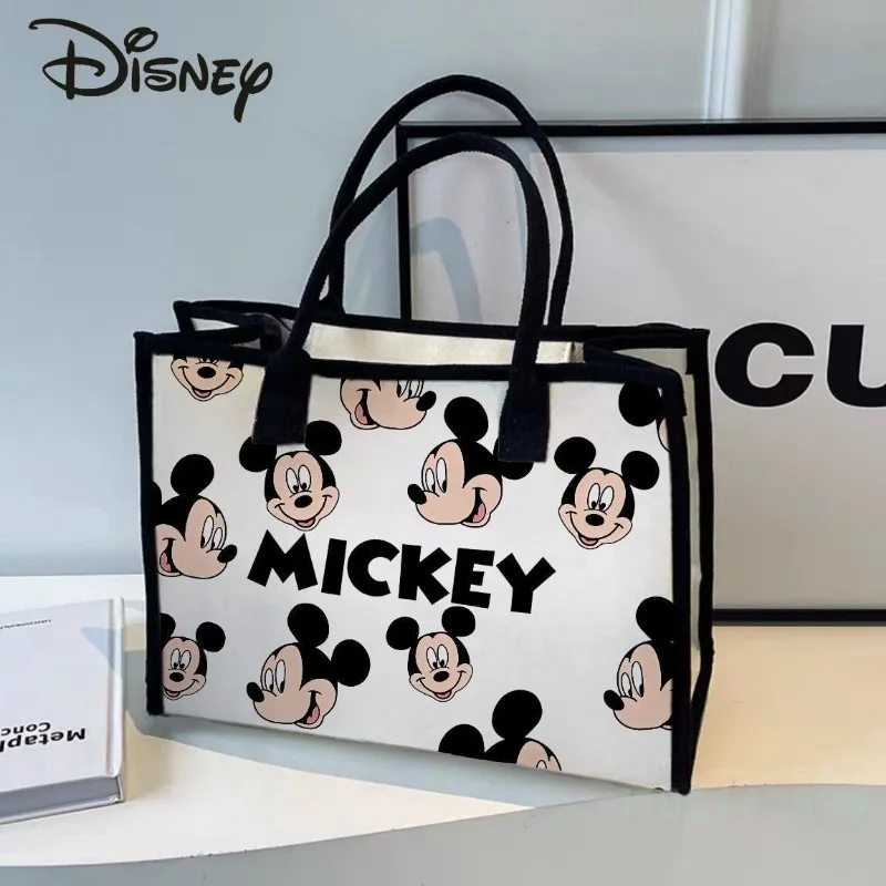 Disney Mickey 2024 nuova borsa da donna borsa a tracolla da donna di alta qualità alla moda borsa per la spesa da ragazza di grande capacità del