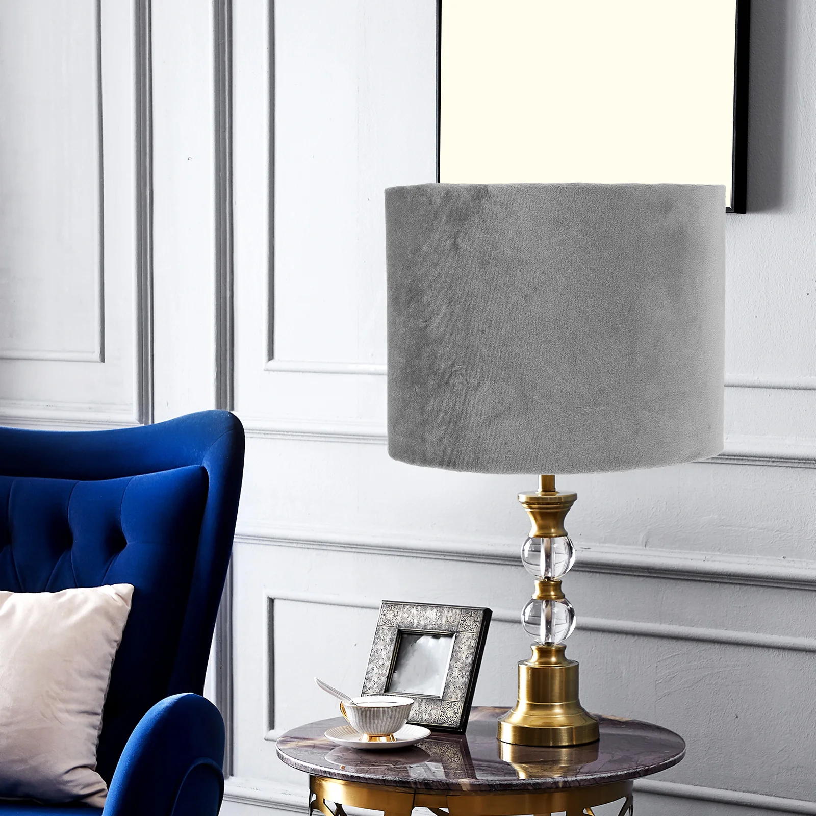 

1Pcs Oval Lampshade Decorative Cloth Craft Table Lamp Cover Accessory Heat Resistant Practical Light Diffuser Lampshade