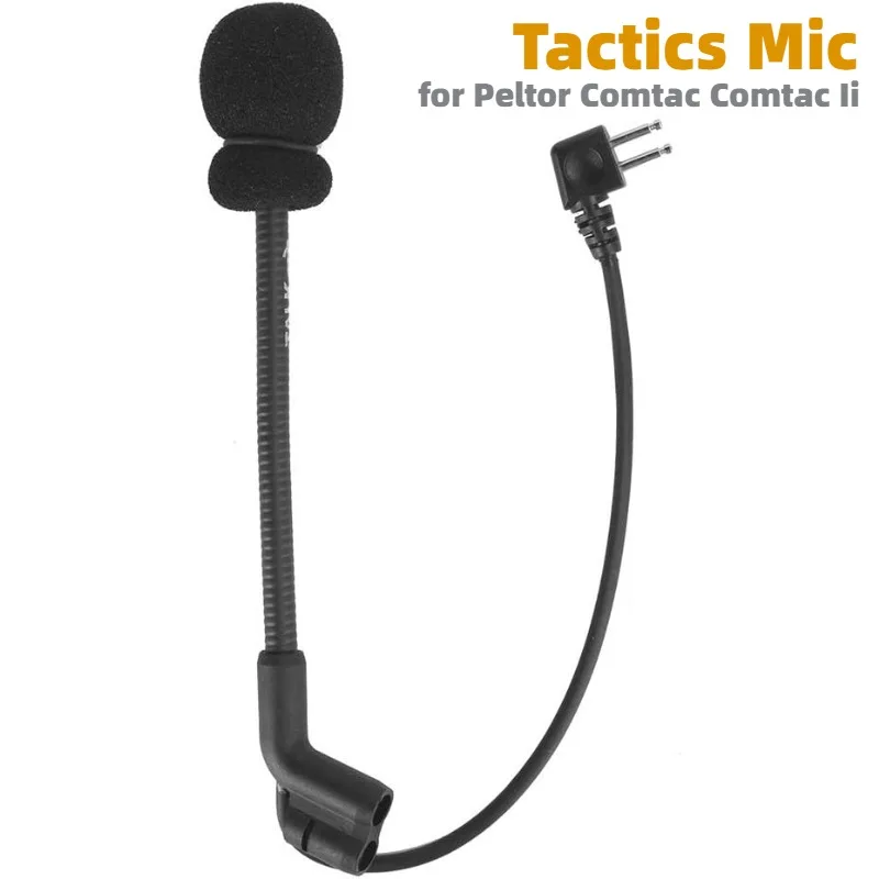 Microfone de Headset Robusto de 2 Pinos Z Tactics com Longa Vida Útil para Peltor Comtac Comtac II Comtac III Armorwerx