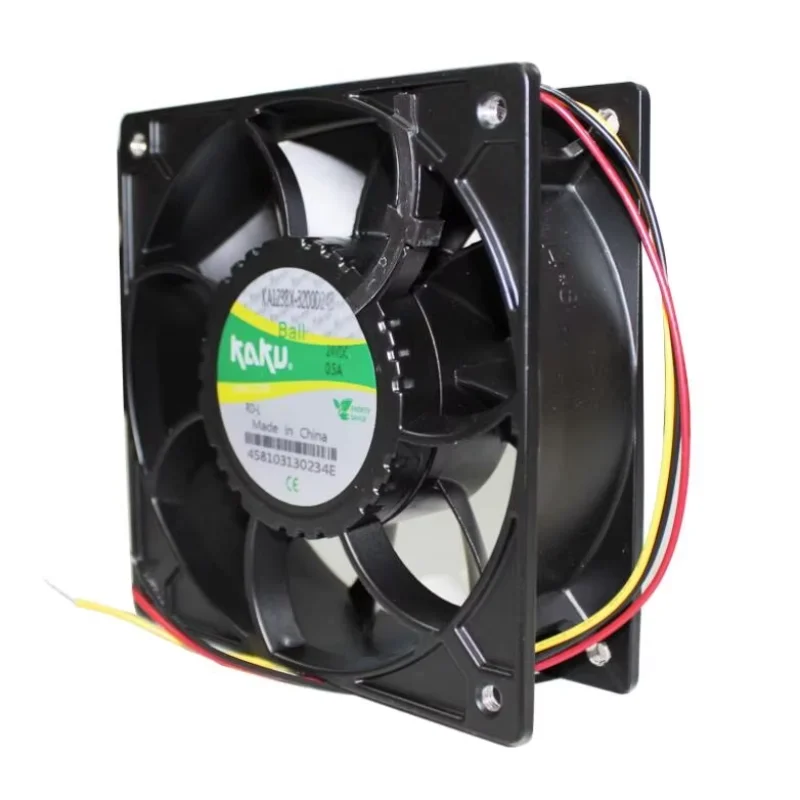 Kaku KA1238X-3200D24B 24V CC 0.5A 120x120x38mm Ventilador de refrigeración de servidor de 3 cables