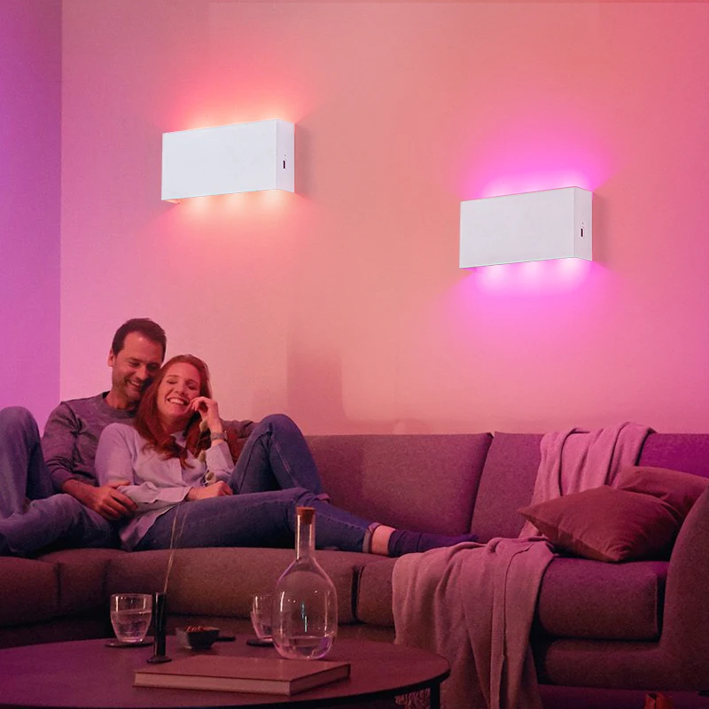 6WCharging Wall Lamp with Remote Control RGB Colorful Touch Dimming LED Wall Light Home Battery Portable Night Light for Bedside