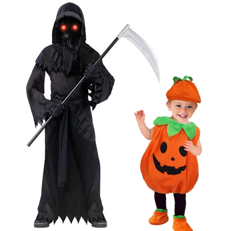 

Детский костюм на Хэллоуин для мальчика, милая тыква, одежда вампира, одежда ужасов, костюмы для косплея, платье ниндзя-призрака