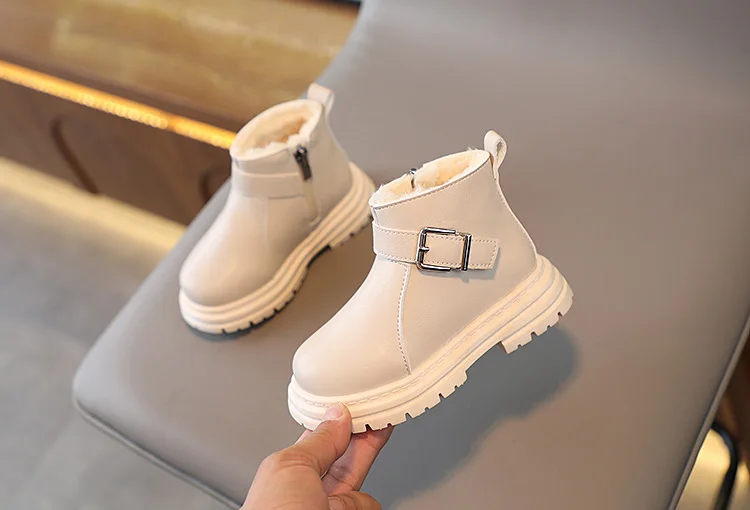 Winterstiefel für Mädchen, neue Mode, knöchelhohe Stiefel, wärmend, mit Kaschmirfutter, Kinderstiefel, rutschfeste Outdoor-Schuhe für Kleinkinder und Schüler. – Detail 5