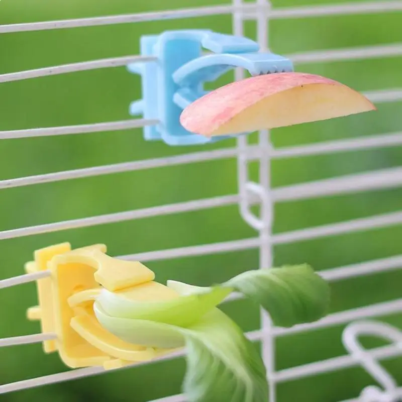 2PCS Pet Bird Food Holders Parrot Fruit Vegetables Clip Cuttlefish Bone Feeder Device for Pet Parrot Bird Cage Accessories