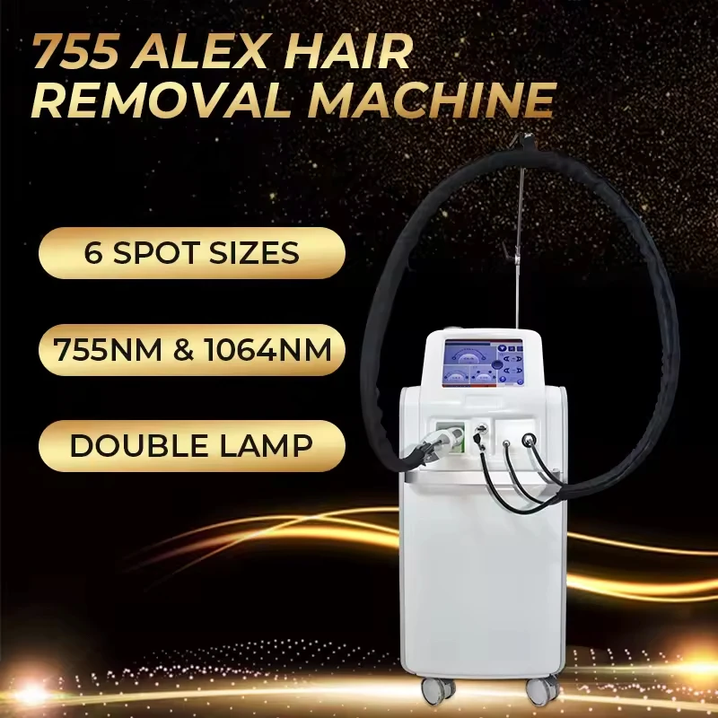 

Александритовый волоконный лазер для удаления волос 755 нм, частота 2 Гц, размер пятна 24 мм, охлаждение DCD, без геля, бесконтактный, быстрый и комфортный, CE.